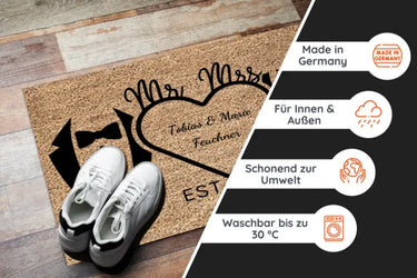 Brautpaar - Personalisierte Fußmatte zur Hochzeit